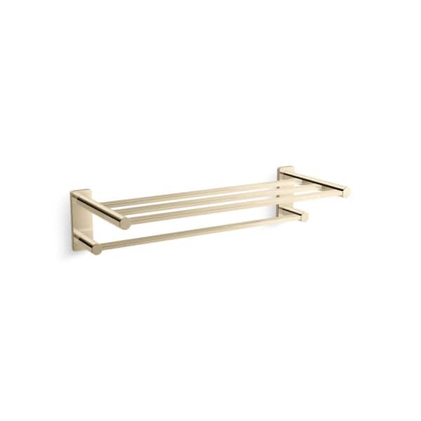KOHLER Parallel 24 in. Wall Mounted Hotelier Guest Towel Holder in Vibrant French Gold