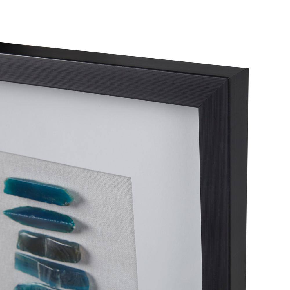 Cerulean Blue Agate Stones Framed Rectangular Shadowbox