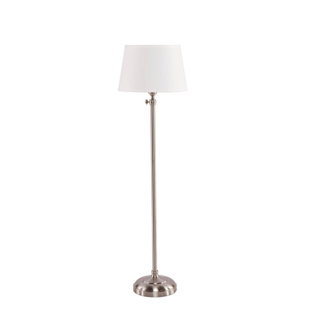 Giovanni 60 in. Satin Steel Floor Lamp-HD88692 - The Home Depot