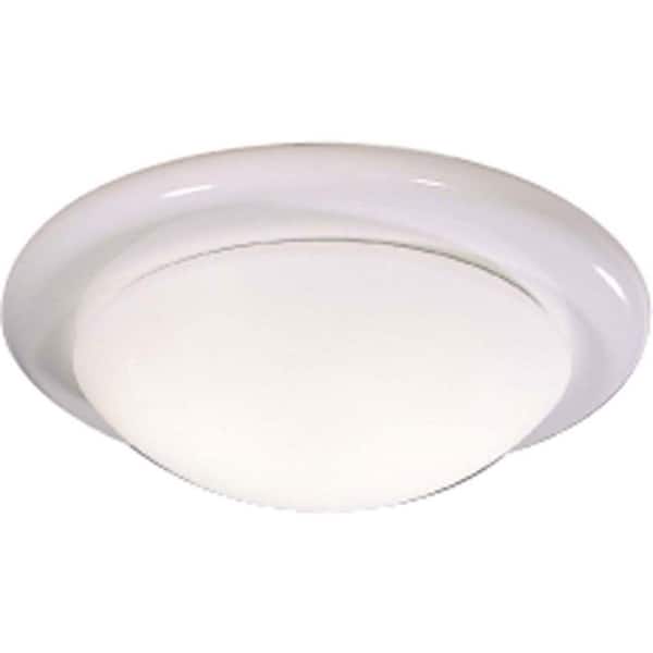 Volume Lighting 16.5 in. 3-Light White Flush Mount with Opal Glass Bowl