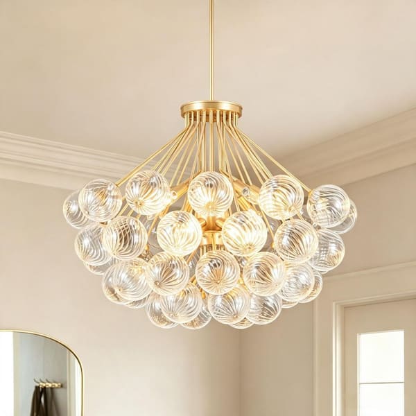Rennnsan Quinn 15-Light Brushed Gold Tiered Branch Bubble Bubble