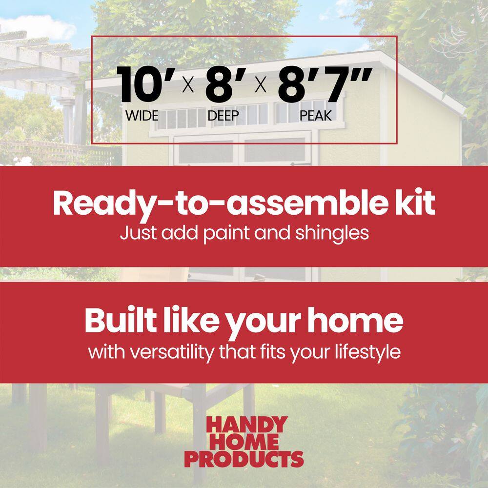 Olympia 10x7.5 Beige Wood Storage Shed with Double Doors