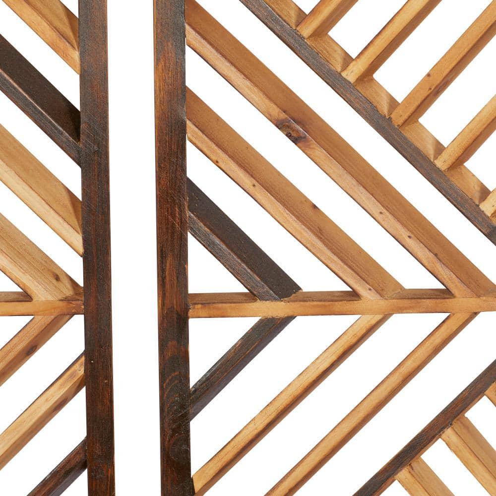 Brown and Light Brown Wood Geometric Wall Decor Set of 3