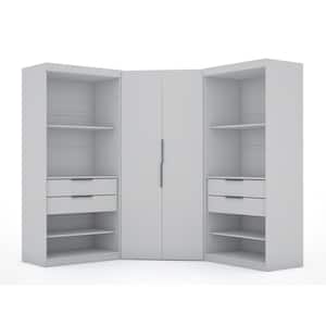 Ramsey 2.0 White 137.87 in. Semi Open 3-Sectional Corner Closet Armoire (Set of 3)
