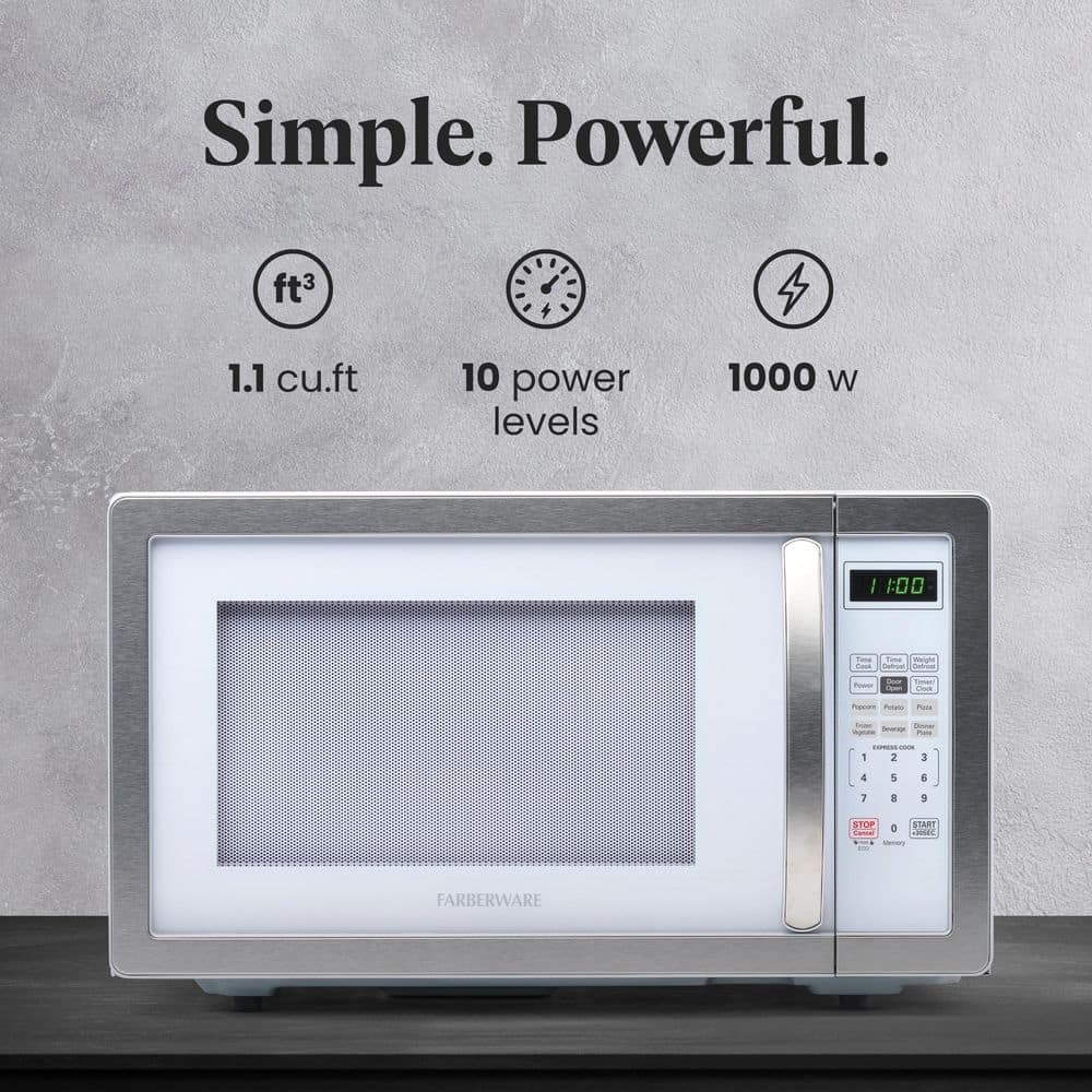 Platinum White 1.1 cu. ft. Touch Control Microwave Oven