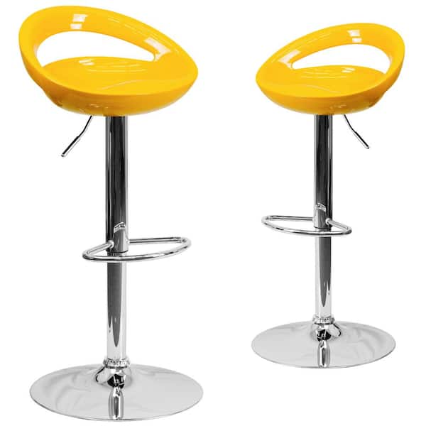 Carnegy Avenue 33 in. Yellow Bar stool (Set of 2)