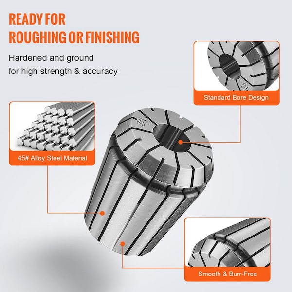 VEVOR 25 Pcs Collet Set ER32 Collet Chuck 1/16 Inch-3/4 Inch Holder Spring Collet Set For Cnc Engraving Machine Milling Lathe Tool Er32 82920586