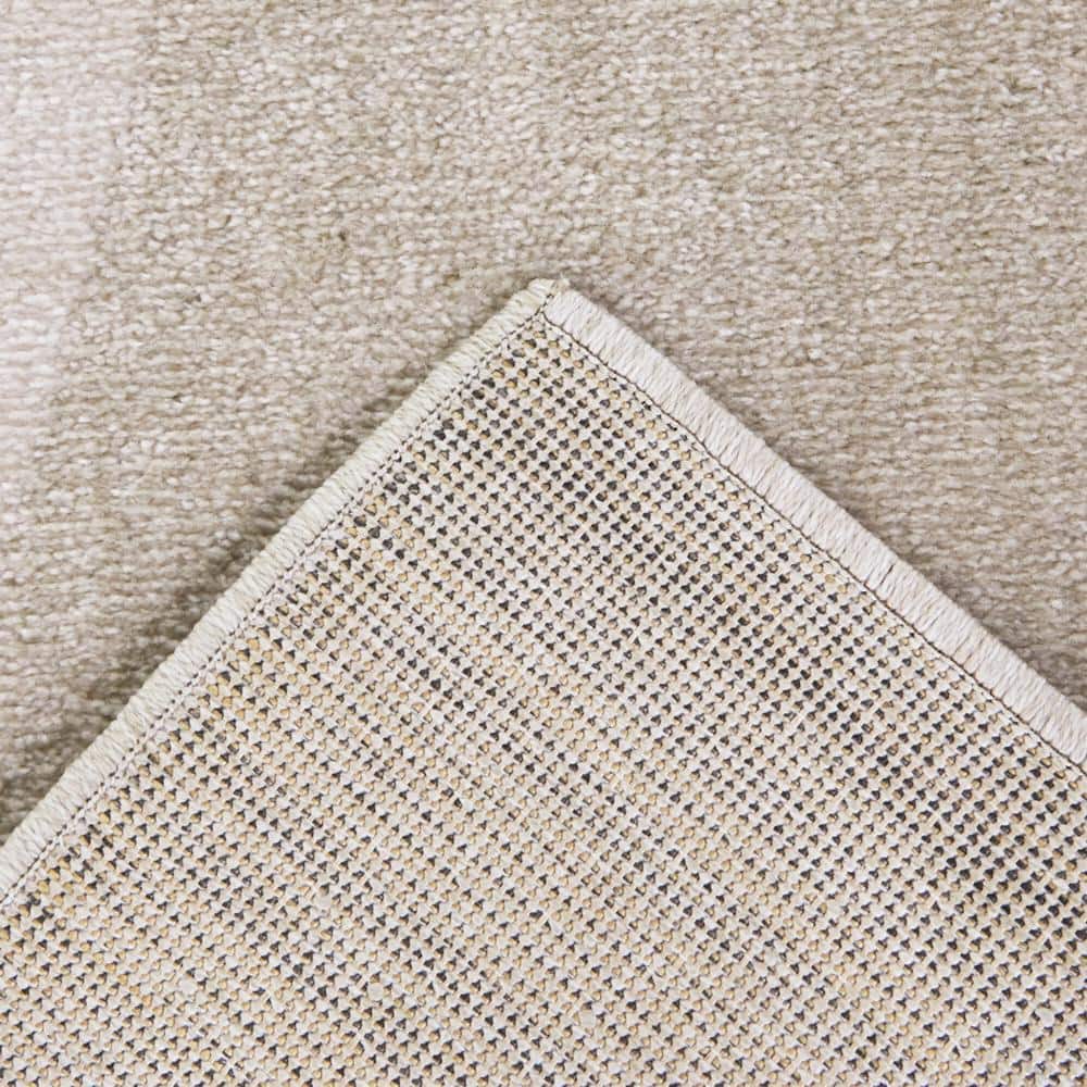 Yellow and Beige Abstract Rectangular Area Rug 5'3" x 7'