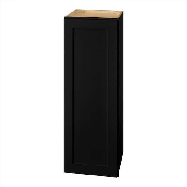Avondale 15 in. W x 12 in. D x 42 in. H Ready to Assemble Plywood Shaker Wall Kitchen Cabinet in Raven Black