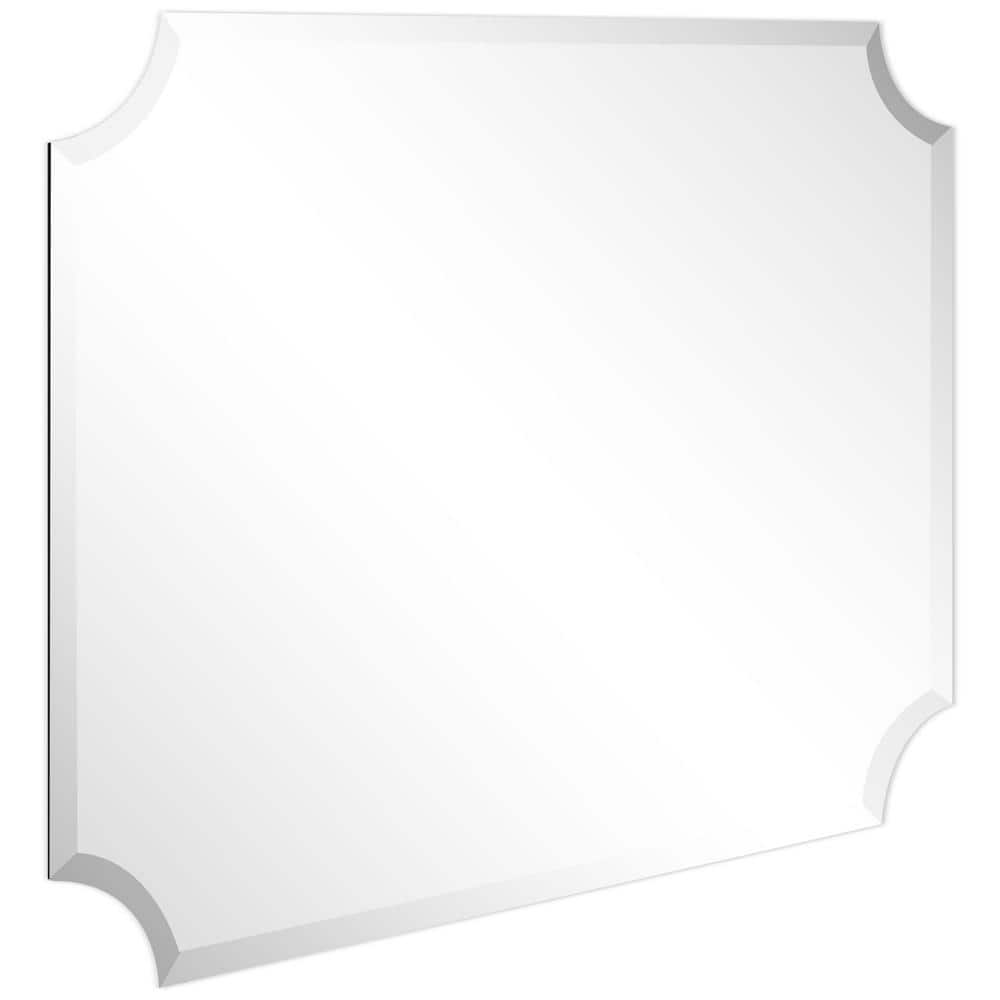 Elegant Scalloped Edge Frameless Wall Mirror 30" x 40"