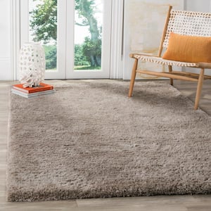 Sheep Shag Silver 5 ft. x 8 ft. Solid Gradient Area Rug