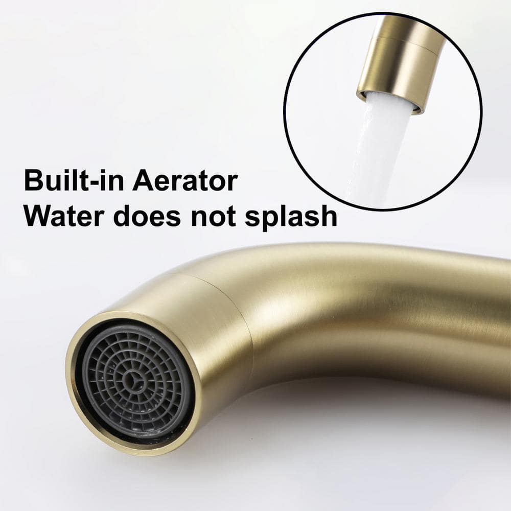 Brushed Gold Solid Brass Widespread Bathroom Faucet