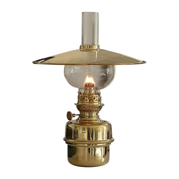 Brass Captain's Shade Oil Lamp - Tabletop Torch