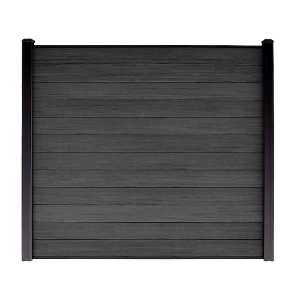 6 ft. x 6 ft. Composite Fence Series Charcoal Gray Brushed Fence Panel Boards (12-Pack)