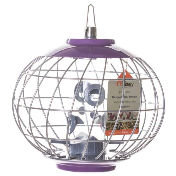 Unbranded The Helix Seed Feeder 9.4 in. H x 10.4 Dia Aubergine Squirrel Resistant