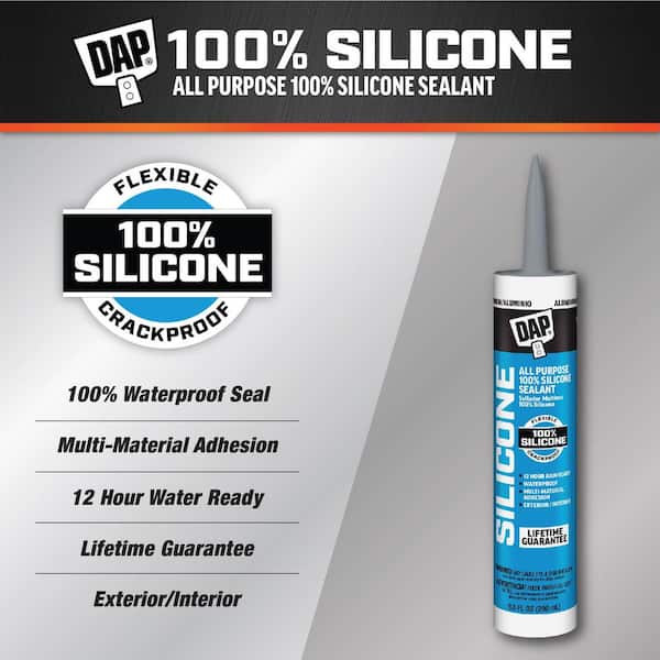 Silicone 9.8 oz. Aluminum Gray Window, Door and Siding Sealant (12-Pack)
