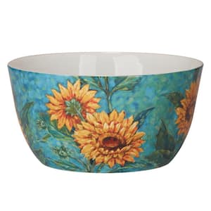 Golden Sunflowers 189.8 fl. oz. Multi-Colored Earthenware Deep Bowls (Set of 1)