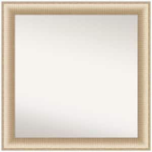 Elegant Brushed Honey 30.75 in. W x 30.75 in. H Non-Beveled Bathroom Wall Mirror in Gold