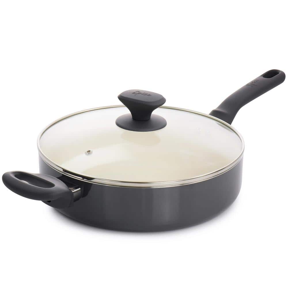 Gray 16-Piece Nonstick Ceramic Cookware Set with Enamel Finish