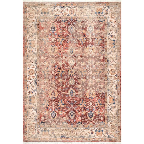 nuLOOM Dristine Oriental Persian Red 5 ft. x 8 ft. Area Rug