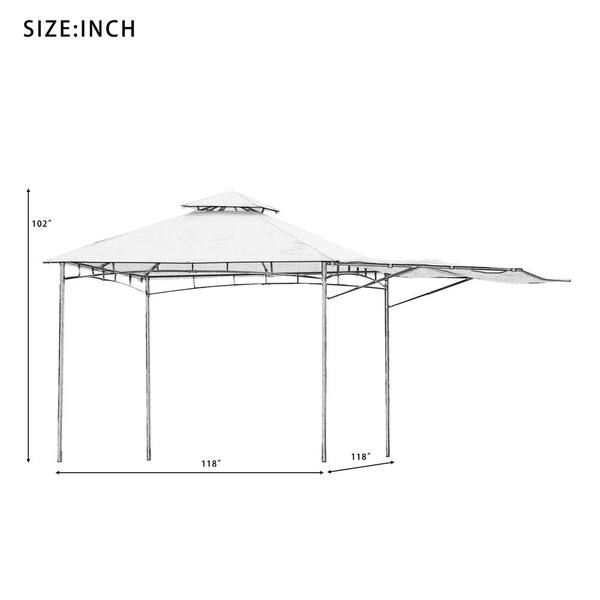 Tatayosi 9 ft. W x 9 ft. L Khaki Gazebo Canopy Soft Top