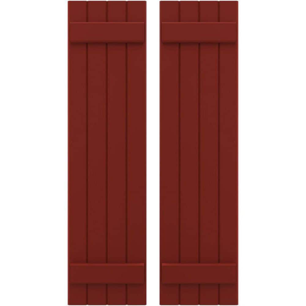 14 in. W x 76 in. H Americraft 4 Board Exterior Real Wood Joined Board and Batten Shutters Pepper Red price history on PriceWatchPro