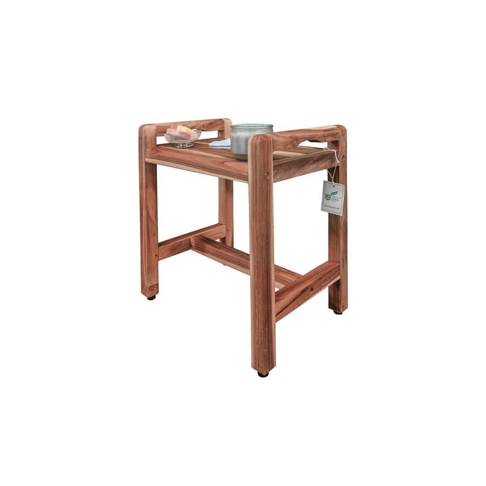 20" Wide Teak Shower Bench with LiftAide Arms