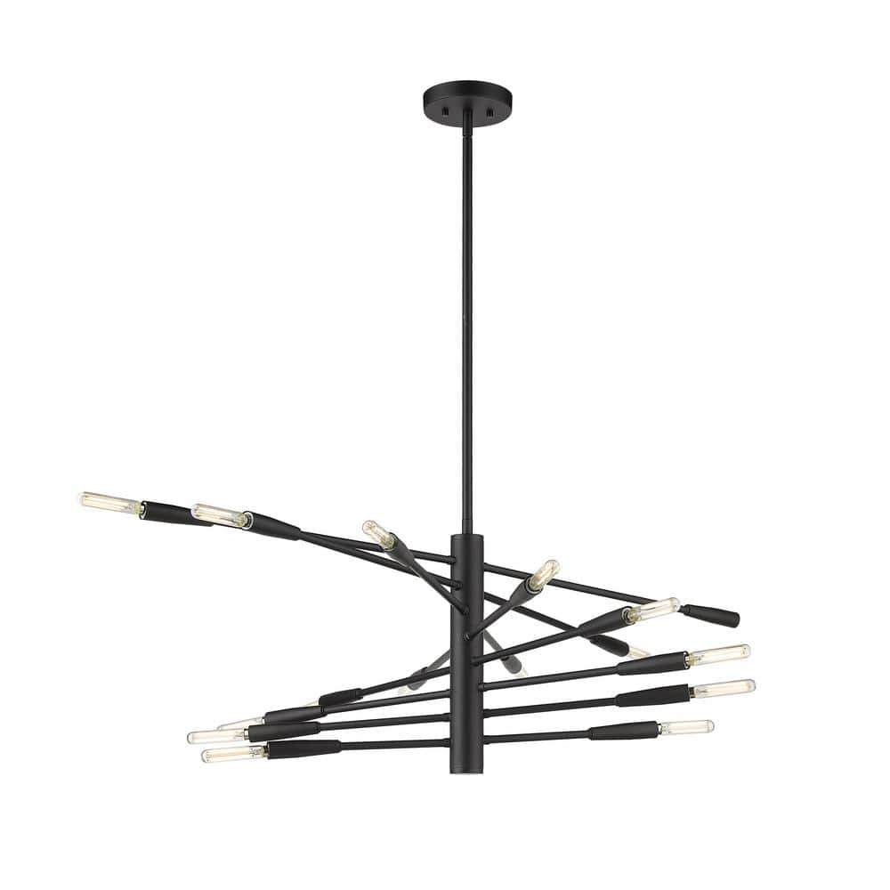 Ascension Matte Black 16-Light Adjustable Arm Chandelier
