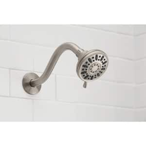 4-Spray Patterns with 1.8 GPM 3.5 in. Tub Wall Mount Single Fixed Shower Head in Brushed Nickel