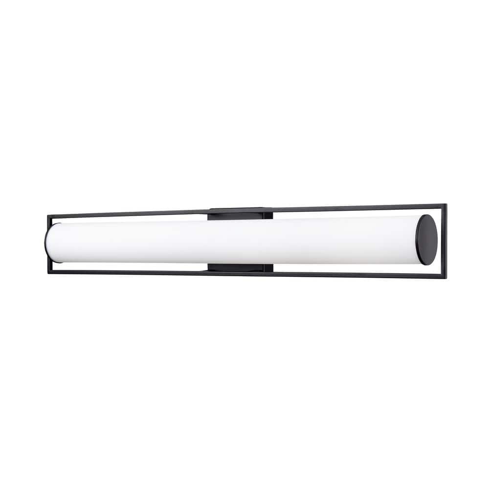 Teylor 32 in. 1 LED-Light Matte Black Vanity-Light with White Shade price history on PriceWatchPro