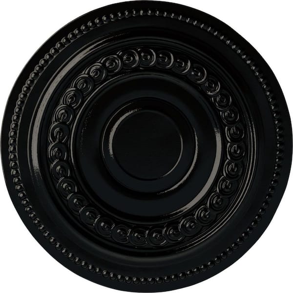 Ekena Millwork 18 in. x 1-1/4 in. Oldham Urethane Ceiling Medallion (Fits Canopies upto 8-5/8 in.), Black Pearl
