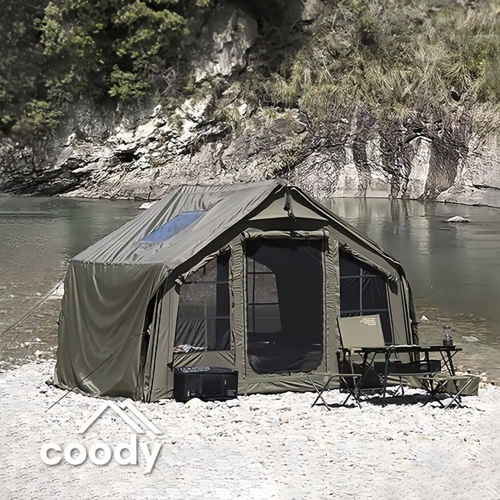 8 ft. x 10 ft. Inflatable Tent Glamping Tents for 4 Person Easy Setup 4 Season Waterproof Outdoor Tent Green price history on PriceWatchPro
