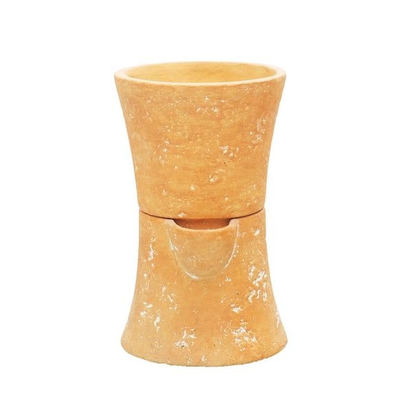 MPG 5 in. Dia x 8 in. H Hour Glass Composite Self Watering Pot in Terracotta