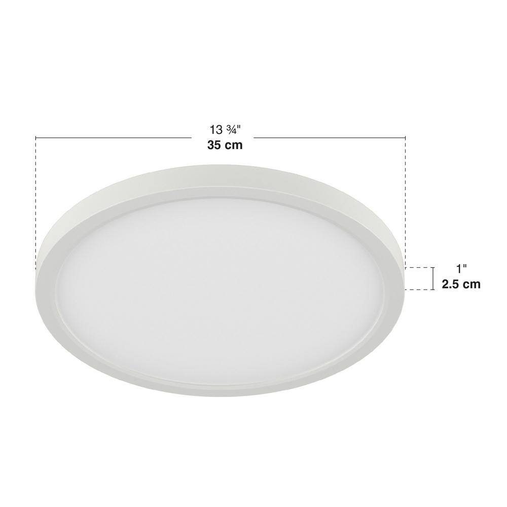 White Circular Integrated LED Flush Mount Ceiling Light