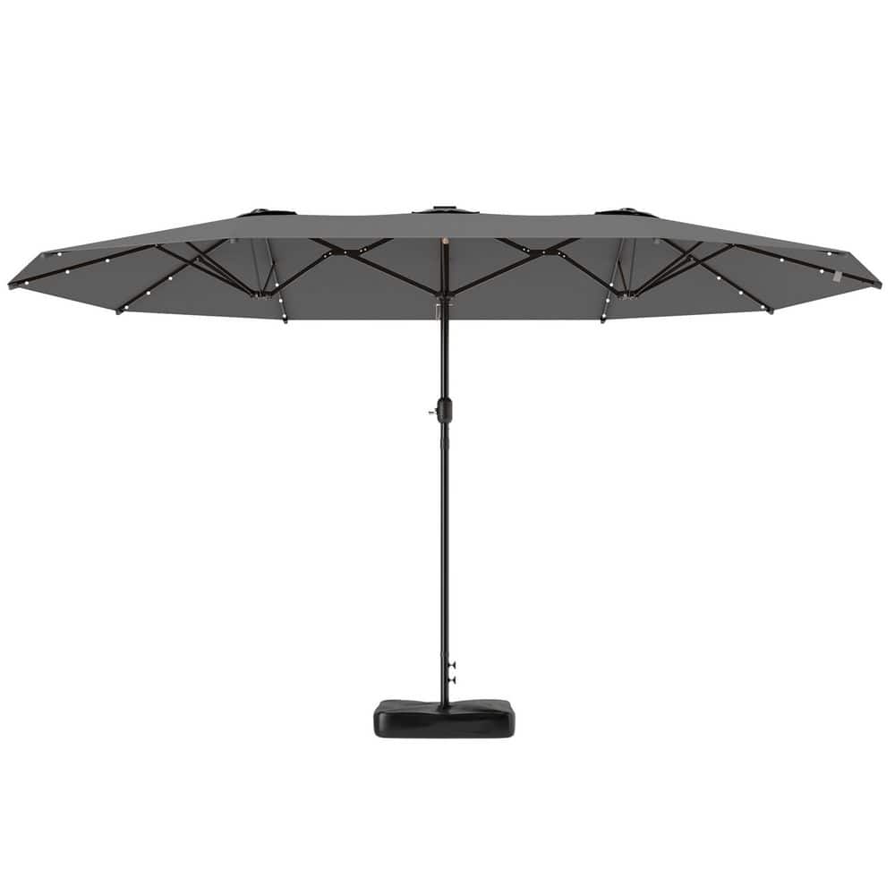 7.9 ft.Patio Umbrella,Double-Sided Outdoor Garden Parasol Umbrella,Sun Shade with LED Solar Light, Sand Base in Gray price history on PriceWatchPro