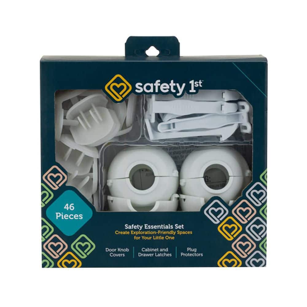 Safety 1st Safety Essentials Childproofing Kit - White 46pc: Adhesive Backing, Tool-Free Assembly, Polypropylene Material