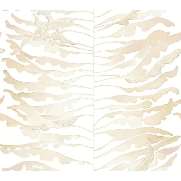 York Wallcoverings Leaf Column Taupe Wallpaper Roll