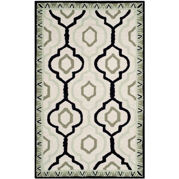 SAFAVIEH Chelsea Ivory/Black 3 ft. x 5 ft. Area Rug