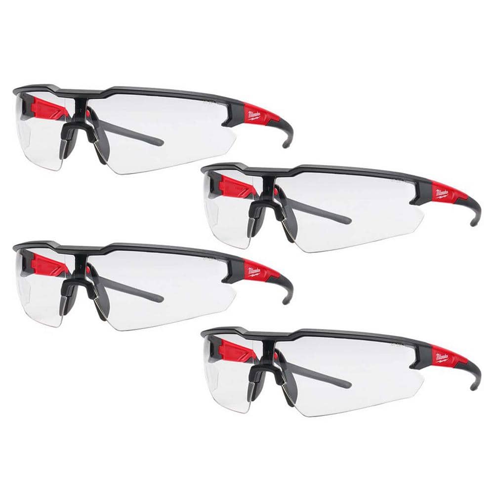 Milwaukee Safety Glasses with Clear Fog-Free Lenses (4-Pack) 48-73