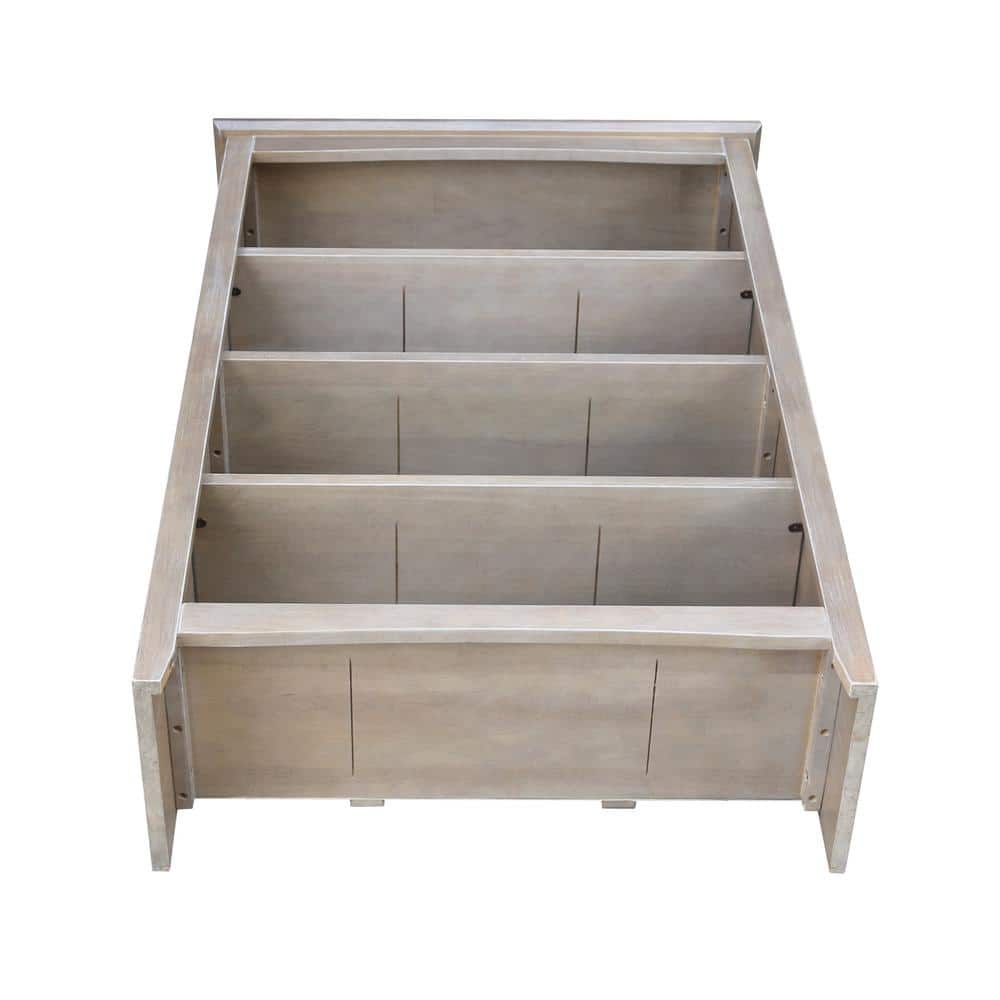 Transitional 48" Adjustable Gray Wood Shaker Bookcase