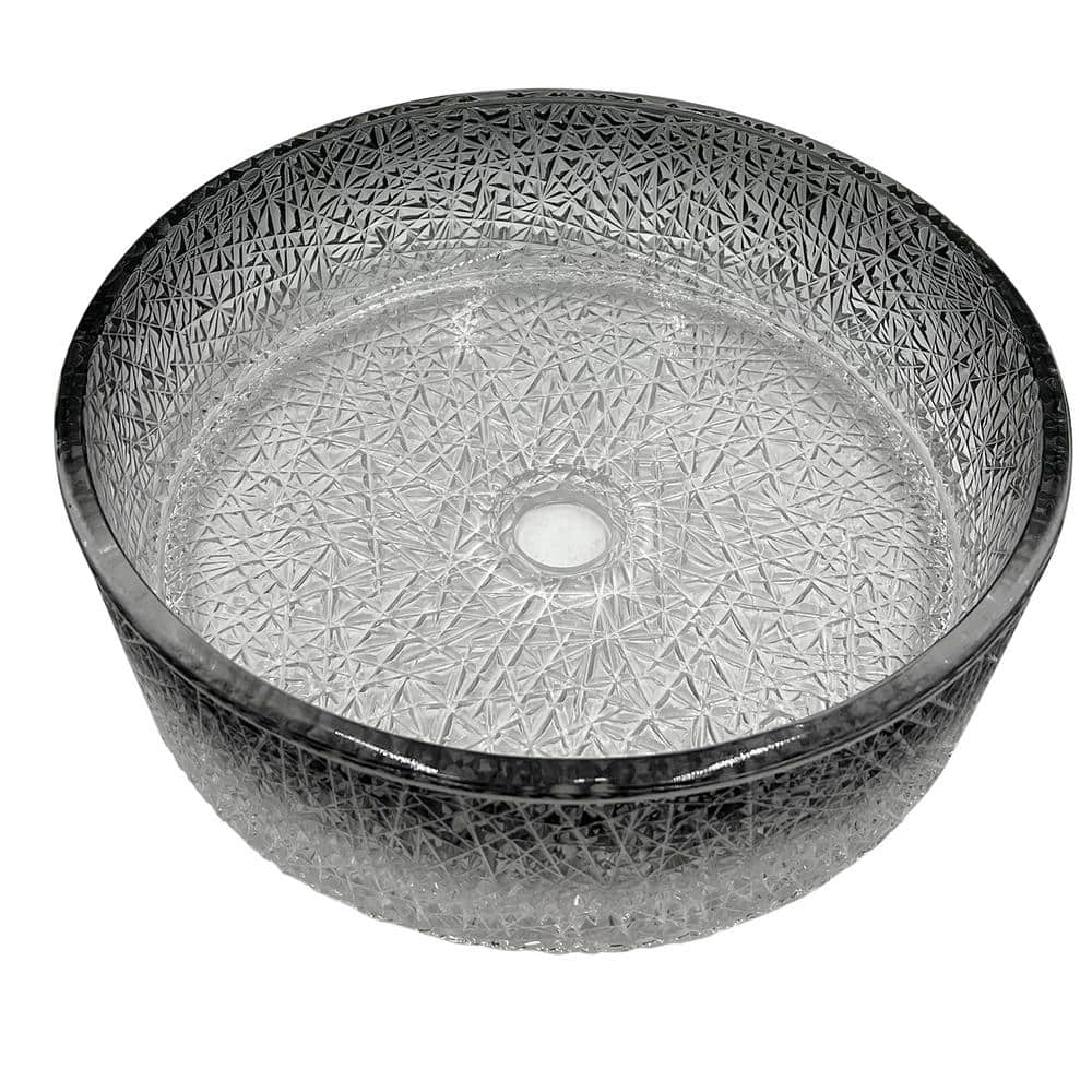 Stadium 14" Black Gradient Glass Circular Bathroom Vessel Sink