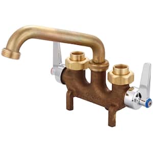 2-Handle Centerset Laundry Utility Faucet in Rough Brass
