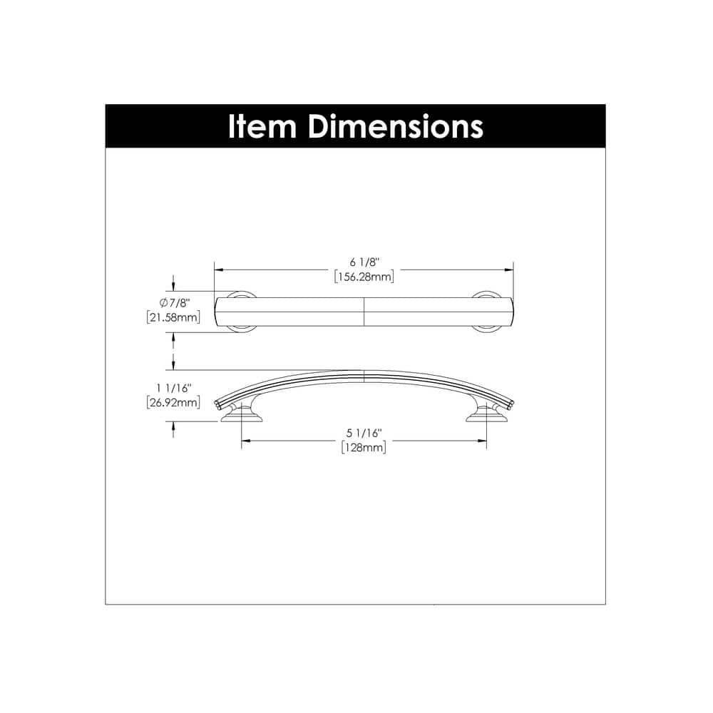 Satin Nickel 5-1/16" Modern Farmhouse Cabinet Pulls with Mounting Hardware