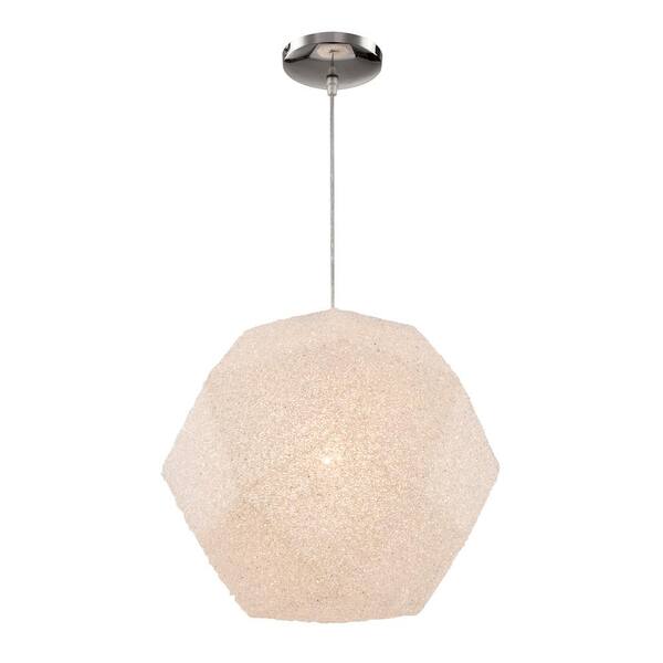 Transglobe 1-Light Polished Chrome Interior Pendant with Crushed Acrylic Shade