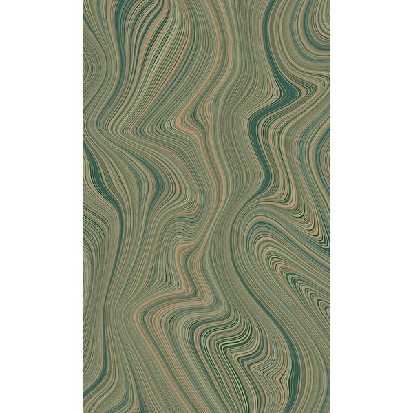 Walls Republic Smaragd Green Abstract Geometric Curve Lines Print Non Woven Non-Pasted Textured Wallpaper 57 Sq. Ft.