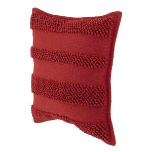 20 in. x 20 in. Chili Embossed Square Outdoor Throw Pillow