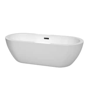 Soho 71.5 in. Acrylic Flatbottom Bathtub in White with Matte Black Trim