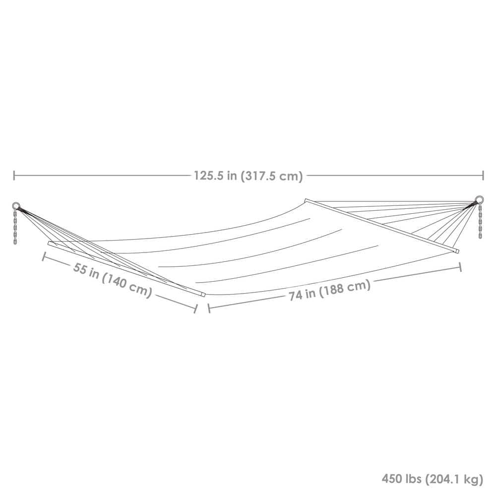 Canyon Sunset Quilted Fabric Two-Person Hammock with Spreader Bars