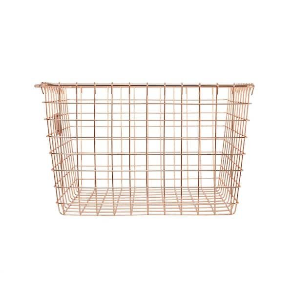 Waxed Cotton Canvas Fabric Storage Basket, Copper Minimalist