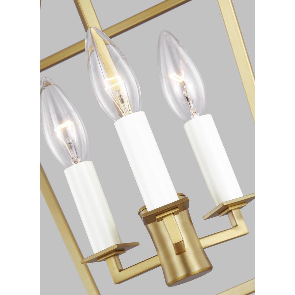 Burnished Brass Mini Geometric Lantern Chandelier